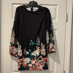 Long sleeved shirts floral dress